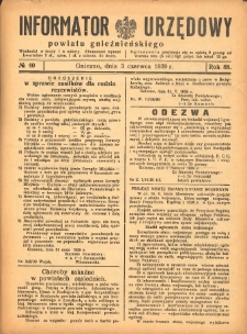 Informator Urzędowy Powiatu Gnieźnieńskiego 1939.06.03 R.88 Nr40
