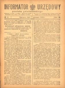 Informator Urzędowy Powiatu Gnieźnieńskiego 1939.06.07 R.88 Nr41