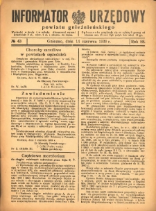 Informator Urzędowy Powiatu Gnieźnieńskiego 1939.06.14 R.88 Nr43