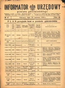 Informator Urzędowy Powiatu Gnieźnieńskiego 1939.06.28 R.88 Nr47