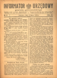 Informator Urzędowy Powiatu Gnieźnieńskiego 1939.07.12 R.88 Nr51