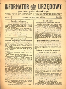 Informator Urzędowy Powiatu Gnieźnieńskiego 1939.07.15 R.88 Nr52