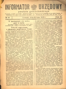 Informator Urzędowy Powiatu Gnieźnieńskiego 1939.07.22 R.88 Nr54