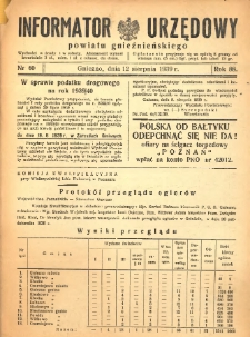 Informator Urzędowy Powiatu Gnieźnieńskiego 1939.08.12 R.88 Nr60