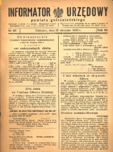 Informator Urzędowy Powiatu Gnieźnieńskiego 1939.08.23 R.88 Nr63