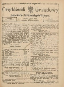 Orędownik Urzędowy Powiatu Wolsztyńskiego: za redakcję odpowiada Starostwo 1923.08.10 R.1 Nr23