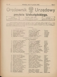 Orędownik Urzędowy Powiatu Wolsztyńskiego: za redakcję odpowiada Starostwo 1923.12.19 R.1 Nr42