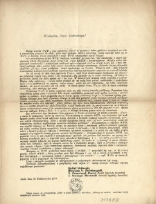 Odezwa w sprawie przemianowania pisma "Unia" w pismo codzienne