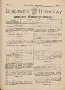 Orędownik Urzędowy Powiatu Wolsztyńskiego: za redakcję odpowiada Starostwo 1924.02.01 R.2 Nr5