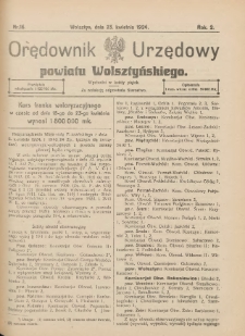 Orędownik Urzędowy Powiatu Wolsztyńskiego: za redakcję odpowiada Starostwo 1924.04.23 R.2 Nr16