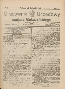 Orędownik Urzędowy Powiatu Wolsztyńskiego: za redakcję odpowiada Starostwo 1924.04.25 R.2 Nr17