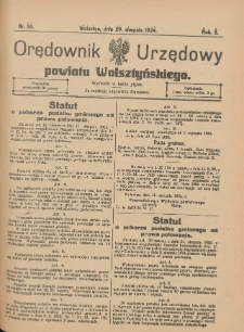 Orędownik Urzędowy Powiatu Wolsztyńskiego: za redakcję odpowiada Starostwo 1924.08.29 R.2 Nr39