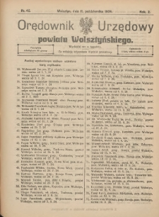 Orędownik Urzędowy Powiatu Wolsztyńskiego: za redakcję odpowiada Starostwo 1924.10.11 R.2 Nr45