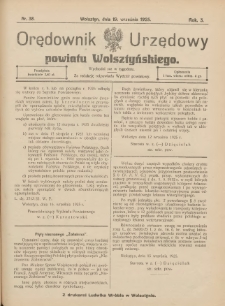 Orędownik Urzędowy Powiatu Wolsztyńskiego: za redakcję odpowiada Starostwo 1925.09.19 R.3 Nr38