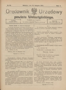 Orędownik Urzędowy Powiatu Wolsztyńskiego: za redakcję odpowiada Starostwo 1925.11.14 R.3 Nr46
