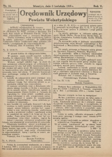 Orędownik Urzędowy Powiatu Wolsztyńskiego 1935.04.06 R.5 Nr14