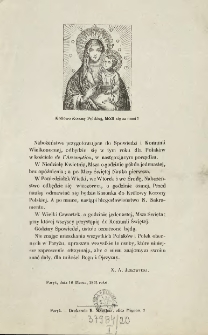 [Zawiadomienie Inc.:] " Nabożeństwo przygotowujące do Spowiedzi i Komunii Wielkanocnej ..."