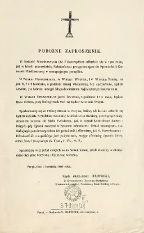 [Zaproszenie Inc.:] " W kościele Wniebowzięcia ( de l'Assomption) odbędzie się w tym roku, jak w latach poprzednich ..."