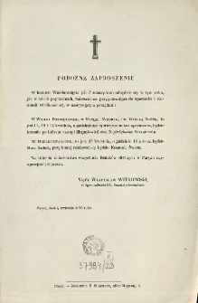 [Zaproszenie Inc.:] " W kościele Wniebowzięcia (de l'Assomption) odbędzie się w tym roku, jak w latach poprzednich ..."