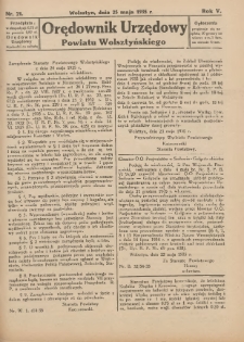 Orędownik Urzędowy Powiatu Wolsztyńskiego 1935.05.25 R.5 Nr21