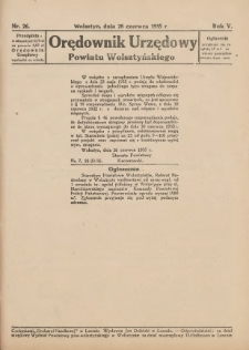 Orędownik Urzędowy Powiatu Wolsztyńskiego 1935.06.28 R.5 Nr26