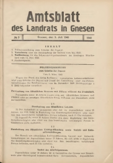 Amtsblatt des Landrats in Gnesen 1940.07.05 Nr5