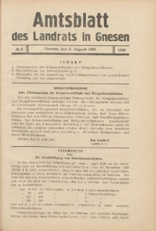 Amtsblatt des Landrats in Gnesen 1940.08.09 Nr8