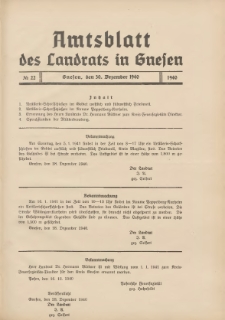 Amtsblatt des Landrats in Gnesen 1940.12.30 Nr22