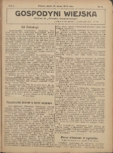 Gospodyni Wiejska: dodatek do &bdquo;Poradnika Gospodarskiego&rdquo; 1916.03.31 R.1 Nr1