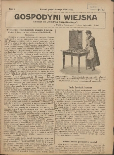 Gospodyni Wiejska: dodatek do &bdquo;Poradnika Gospodarskiego&rdquo; 1916.05.05 R.1 Nr6