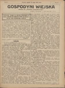 Gospodyni Wiejska: dodatek do &bdquo;Poradnika Gospodarskiego&rdquo; 1916.05.12 R.1 Nr7