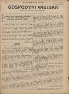 Gospodyni Wiejska: dodatek do „Poradnika Gospodarskiego” 1916.05.12 R.1 Nr7