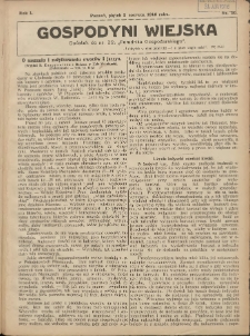 Gospodyni Wiejska: dodatek do nr.22. &bdquo;Poradnika Gospodarskiego&rdquo; 1916.06.02 R.1 Nr10
