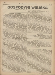 Gospodyni Wiejska: dodatek do nr.23. &bdquo;Poradnika Gospodarskiego&rdquo; 1916.06.09 R.1 Nr11