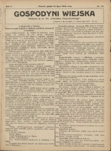 Gospodyni Wiejska: dodatek do nr.28. &bdquo;Poradnika Gospodarskiego&rdquo; 1916.07.14 R.1 Nr16