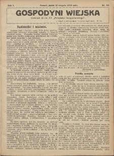 Gospodyni Wiejska: dodatek do nr.32. &bdquo;Poradnika Gospodarskiego&rdquo; 1916.08.11 R.1 Nr20