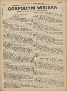 Gospodyni Wiejska: dodatek do nr.34 &bdquo;Poradnika Gospodarskiego&rdquo; 1916.08.25 R.1 Nr22