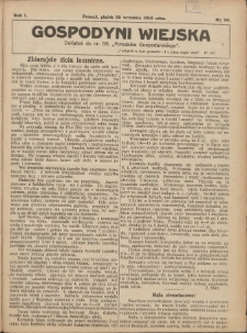 Gospodyni Wiejska: dodatek do nr.38 &bdquo;Poradnika Gospodarskiego&rdquo; 1916.09.22 R.1 Nr26