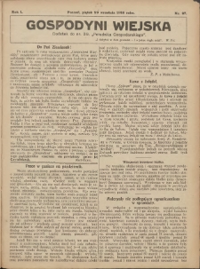 Gospodyni Wiejska: dodatek do nr.39. &bdquo;Poradnika Gospodarskiego&rdquo; 1916.09.29 R.1 Nr27