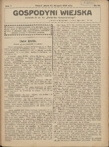 Gospodyni Wiejska: dodatek do nr.45. &bdquo;Poradnika Gospodarskiego&rdquo; 1916.11.10 R.1 Nr33
