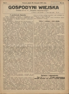 Gospodyni Wiejska: dodatek do nr.47 &bdquo;Poradnika Gospodarskiego&rdquo; 1916.11.24 R.1 Nr35