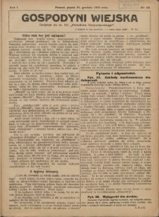 Gospodyni Wiejska: dodatek do nr.50 &bdquo;Poradnika Gospodarskiego&rdquo; 1916.12.15 R.1 Nr38