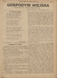 Gospodyni Wiejska: dodatek do nr.52. &bdquo;Poradnika Gospodarskiego&rdquo; 1916.12.29 R.1 Nr40