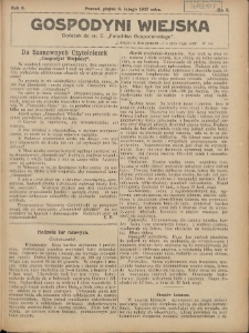 Gospodyni Wiejska: dodatek do nr.5. &bdquo;Poradnika Gospodarskiego&rdquo; 1917.02.02 R.2 Nr5