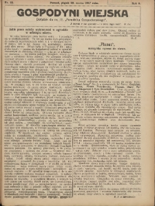 Gospodyni Wiejska: dodatek do nr.12. &bdquo;Poradnika Gospodarskiego&rdquo; 1917.03.23 R.2 Nr12