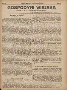Gospodyni Wiejska: dodatek do nr.14. &bdquo;Poradnika Gospodarskiego&rdquo; 1917.04.06 R.2 Nr14