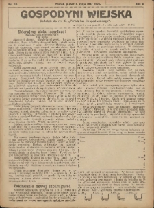 Gospodyni Wiejska: dodatek do nr.18. „Poradnika Gospodarskiego” 1917.05.04 R.2 Nr18