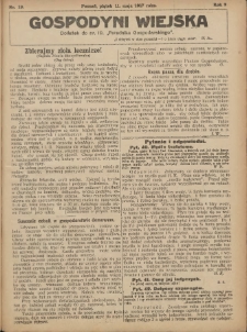 Gospodyni Wiejska: dodatek do nr.19. &bdquo;Poradnika Gospodarskiego&rdquo; 1917.05.11 R.2 Nr19