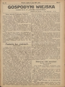 Gospodyni Wiejska: dodatek do nr.27. &bdquo;Poradnika Gospodarskiego&rdquo; 1917.07.06 R.2 Nr27