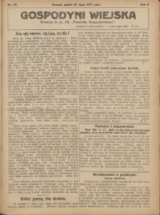 Gospodyni Wiejska: dodatek do nr.29. &bdquo;Poradnika Gospodarskiego&rdquo; 1917.07.20 R.2 Nr29